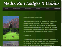 Tablet Screenshot of medixrunlodges.com